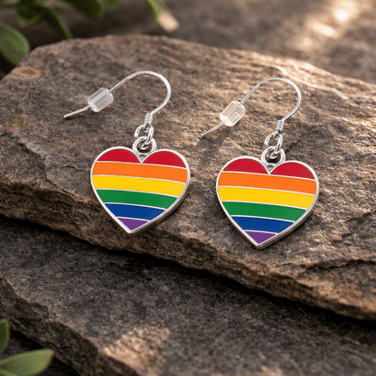 Rainbow Flag Heart Earrings