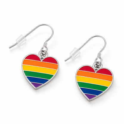 Rainbow Flag Heart Earrings