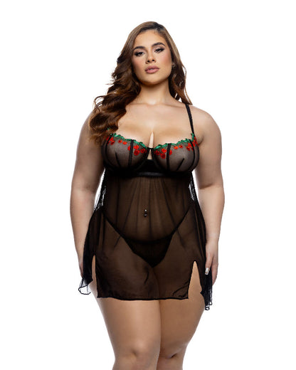 Black Cherry Delight Babydoll Set