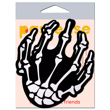 Boney Skeleton Hands on Black Nipple Pasties by Pastease®